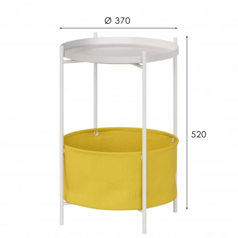 Стол журнальный Элдей рогожка желтый/белый Mebelik 009760