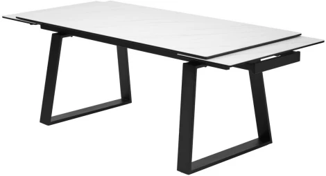 Стол VASTO 200 MARBLES KL-99 Белый мрамор матовый, итальянская керамика/ черный каркас М-City