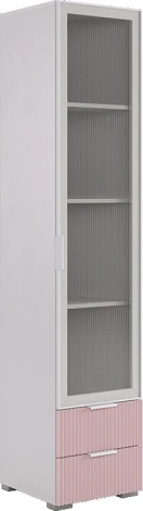 Зефир Шкаф однодверный 107.03 Mebelson (ЛДСП,МДФ,ПВХ,Пластик/Светлое дерево,Белый,Розовый) арт.UL.107-M.103.03.3102