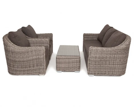 Лаунж-зона из искусственного ротанга, цвет серый 4SIS Фабриция FS3C2T-4-SET gray