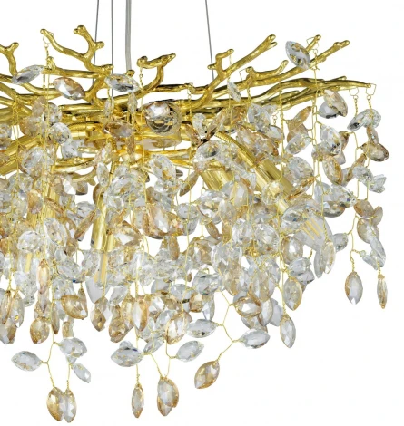 Подвесной светильник Lumina Deco Brevia LDP 8027-600 GD (220V, на тросе, листья, ветки)