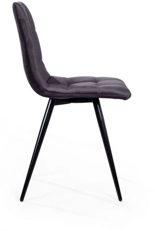Стул UNO, бархат серый 27 / чёрный конус Top Concept UNO 74648