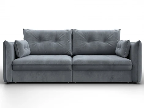 Диван прямой Лига-100 НПБ (ДСП,Фанера/Пластик/Велюр/Серый) Лига Диванов 133656