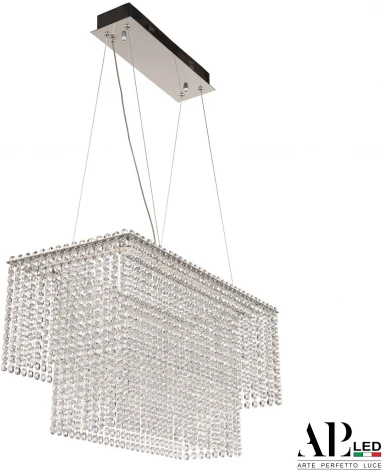 Подвесная люстра светодиодная APL LED Sicilia SH05.57.C.Ni.4000 (220V, хрусталь, на тросе)