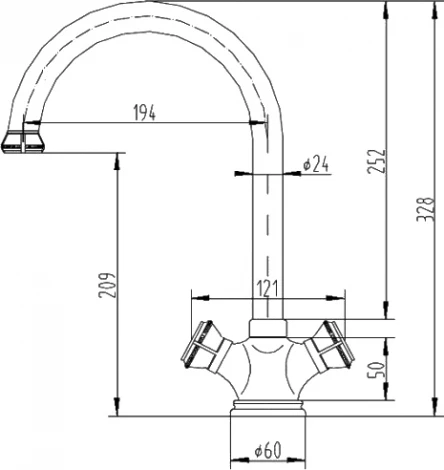 Смеситель Zorg Antic A 2005K-BR для кухонной мойки