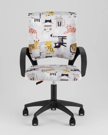 Кресло офисное TopChairs Simple SN Junior принт Blue Cats пластик черный TopChairs УТ000042085