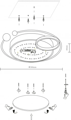 Потолочный светильник круглый Velante 435-327-03