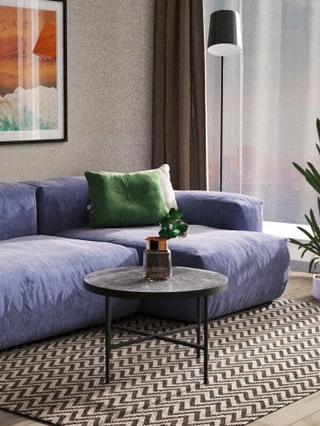 Стол журнальный МеталлАрт М011 БОЛЬШОЙ черный мрамор/черный Mebelik 009513