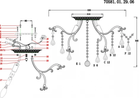 Потолочная люстра Seven Fires Dorita 70581.01.29.06