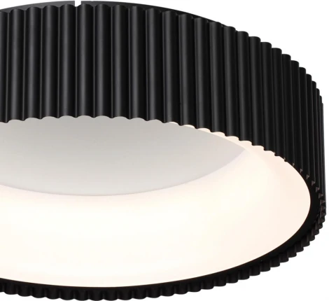 Потолочный светильник круглый Sonex Sharmel 7712/56L металл/акрил/белый/черный LED 56Вт 3000-6500К D460 IP20 пульт ДУ (220V, круглые)