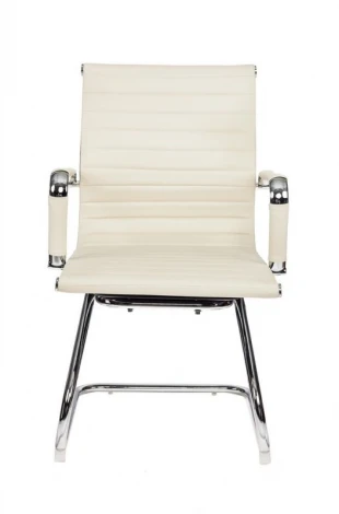 Кресло Бюрократ CH-883-LOW-V слоновая кость эко.кожа низк.спин. полозья металл хром