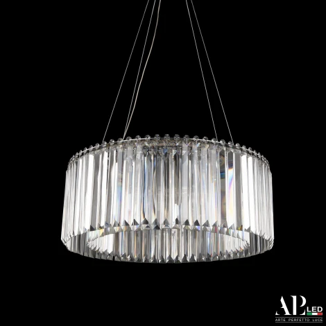Подвесная люстра светодиодная APL LED Sicilia SH09.55.A.Ni.4000 (220V, хрусталь, на тросе)