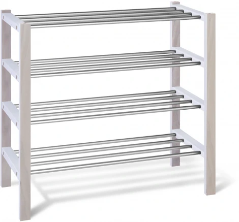 Полка для обуви Альберо SHT-SR9-4 беленый/алюм.металлик Sheffilton 2956816801