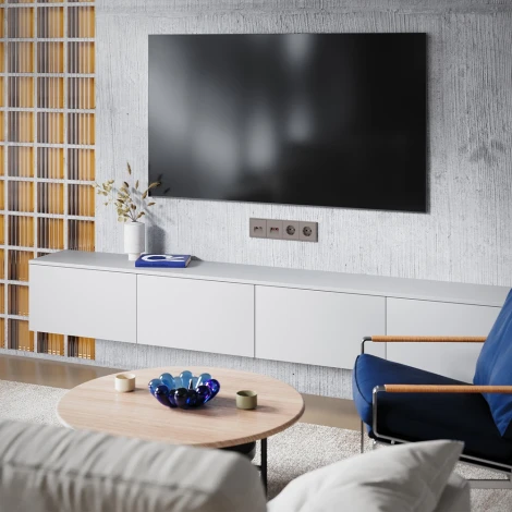 Накладка для розетки TV+RJ45 кат. 6 (капучино) Voltum S70 VLS002714