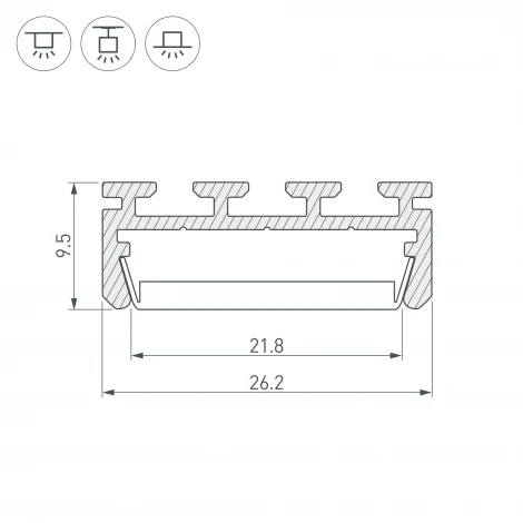 Профиль PLS-LOCK-2000 ANOD (Алюминий) 016397 Arlight