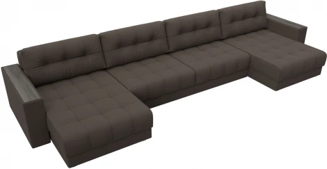 Диван П-образный с декором Лига-049 НПБ Лонг Лига Диванов (Рогожка) арт.128553