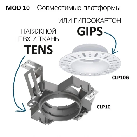 Встраиваемый безрамочный светильник Skytek CLP10MR5 MOD-R.10 Золото