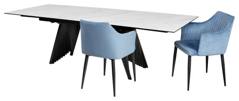 Обеденный стол M-City IVAR 180 MARBLES KL-99 Белый мрамор, итальянская керамика