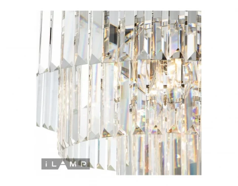 Подвесная люстра каскадная iLamp Triumph 7383/8P NIC (220V, хрусталь, на цепи)