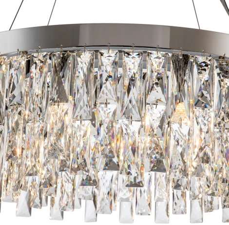 Подвесная люстра Indigo Anna V000385 (220V, хрусталь, на тросе, круглые)