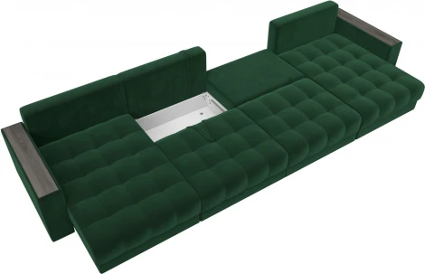 Диван П-образный с декором Лига-049 НПБ Лонг Лига Диванов (Велюр) арт.128559