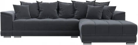Диван угловой НордСтар правый угол (Серый/Велюр) Лига Диванов арт.121110