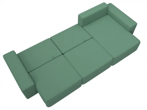 Диван угловой Лига-074 угол универсальный (ДСП/Пластик/Рогожка/Зеленый) Лига Диванов 129859