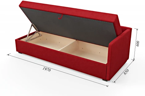 Диван-кровать Arsko Велес Угол правый велюр красный