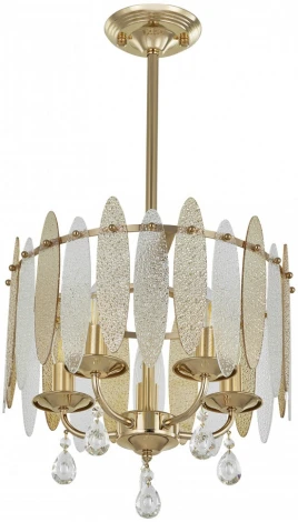 Подвесная люстра хрустальная на штанге Arte Milano Sorrento-4309 374309/5/350/380 GD (220V)