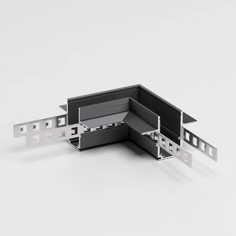 Коннектор угловой для встраиваемого шинопровода под ГКЛ 12,5мм (черный) Elektrostandard Slim Magnetic 85212/00 (48V)