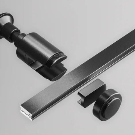 Крепление настенное Wall одинарное Flarity черный Maytoni Accessories for tracks Flarity TRA155CW-S1-B (24V)