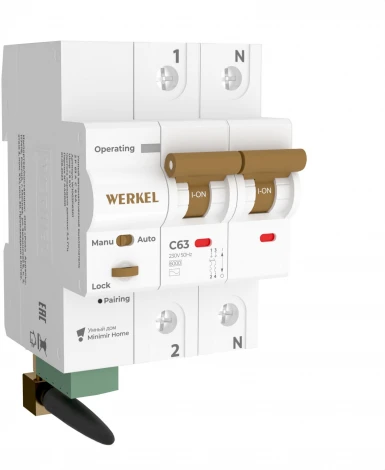 Умный автоматический выключатель 2 P 63 A C 6 kA Werkel W1002P6301 (a063127)