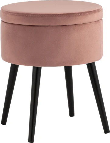 Пуф Клайс с ящиком велюр пыльно-розовый УТ000035913