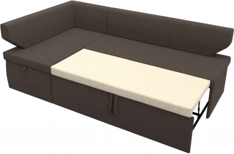 Диван кухонный угловой Омура левый угол (Коричневый/Рогожка) Лига Диванов арт.125896L