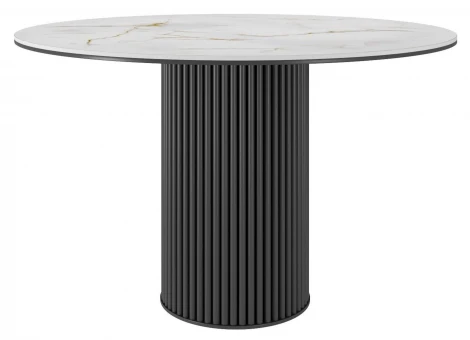 Стол DikLine AKR120 Керамика глянец Ostra Bianco/подстолье черное/опоры черные (2 уп.) арт.00-00075272