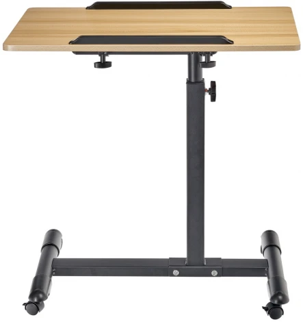 Стол многофункциональный на колёсах, 60x40 см, «РОЛЛИНГ»1 ножка, регул.высота, наклон столешницы, ограничит., мдф, металл, св.дерево, черный Bradex Home РОЛЛИНГ TD 0783