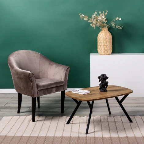 Стол журнальный R-Home Flora Q Шерман коньяк