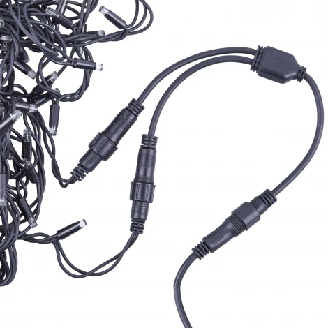 Провод-разветвитель для гирлянд серии F90PRO 0,4м. 2 выхода Статика/мерцание IP67 черный Uniel UCX-F90 S2/0.4M/BK