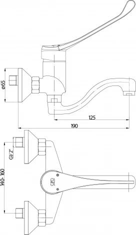 Смеситель GPD MAL45 для медицинских учреждений