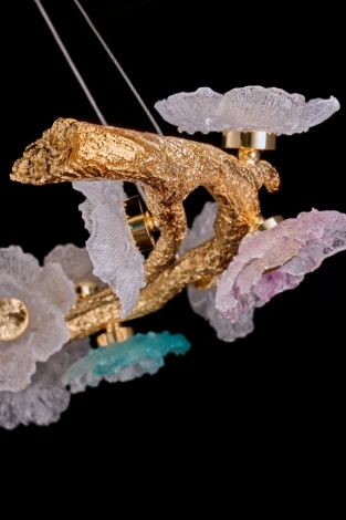 Подвесная люстра светодиодная Fluorite Sauvage FL1098-16P с цветами