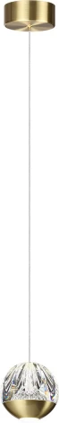 Подвесной светильник Odeon Light Sono 5101/5L под латунь/прозрачный/акрил "2 в 1" LED 5W 4000K (220V, на проводе, шар)