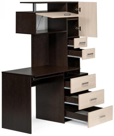 Стол компьютерный Woodville Джаз-17 левый венге / дуб молочный 318948