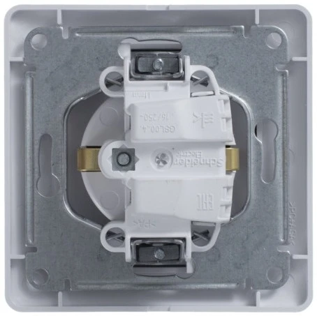 Розетка встраиваемая с заземлением и шторками (белый) Systeme Electric Glossa GSL000144