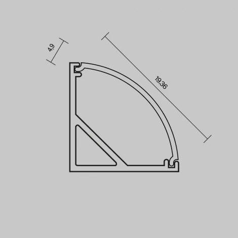 Рассеиватель для профиля 16×16 дуга, черный, 2 м Maytoni 642027