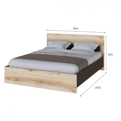 Кровать ТЭКС 160x200 с настилом из ДСП Плейона, венге