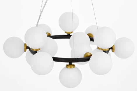 Подвесной светильник Lumina Deco Marsiada LDP 6033-15 BK+MD (220V, на тросе, шарики, молекулы)