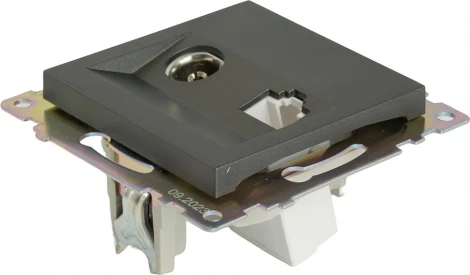 ТВ-розетка и Ethernet RJ-45 (графит) Stekker Катрин 49417