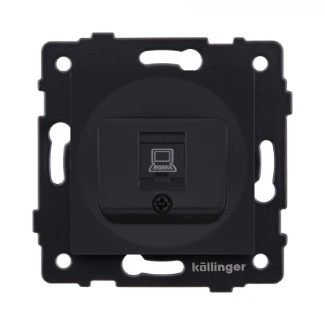 Розетка Ethernet RJ45 черный матовый Kollinger REA-018BM для Aspekt, Eleganz, Reflex
