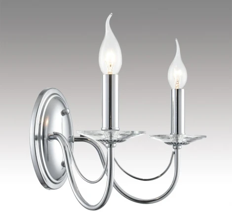 Бра Lumion Incanto 8034/2W металл/стекло, хром/прозрачный E14 2*40W 220V (подсвечник, свеча)