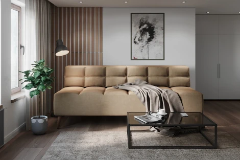 Диван Arsko Нельсон бежевый велюр